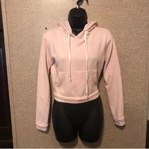 Pink Cropped Hoodie